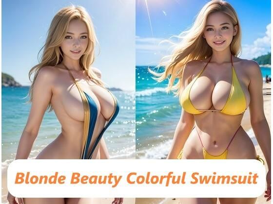 Blonde Beauty Colorful Swimsuit【ブロンド美女カラフル水着】