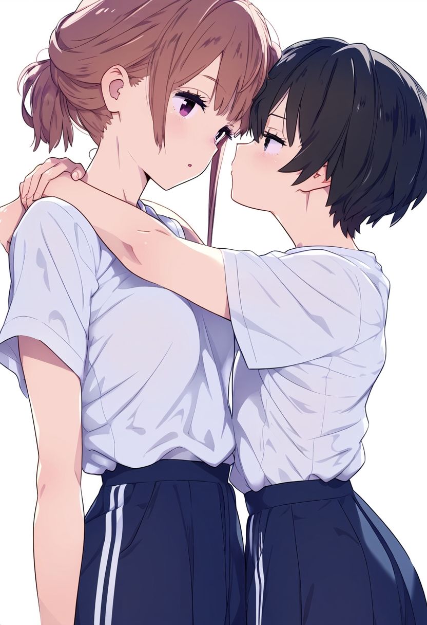 百合の美女たちが全寮制の女学園でラブラブ・甘々生活するイラスト集500枚（キス・体育・お風呂・貝合せ・手マン・クンニ・セックス）_7