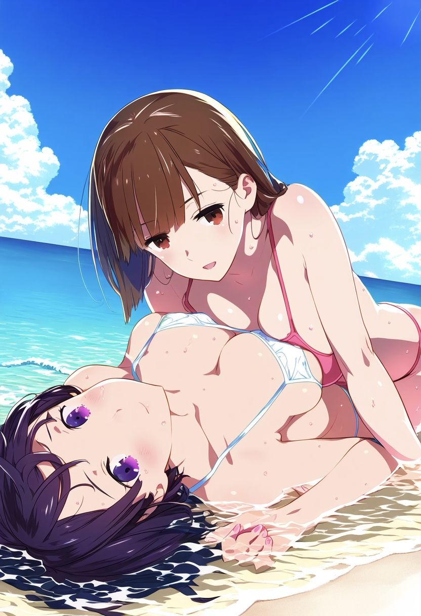 百合の美女たちが全寮制の女学園でラブラブ・甘々生活するイラスト集500枚（キス・体育・お風呂・貝合せ・手マン・クンニ・セックス）_9