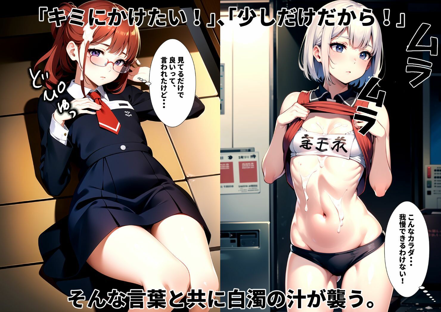 貧乳JKにぶっかけて反応を楽しんでみた_3