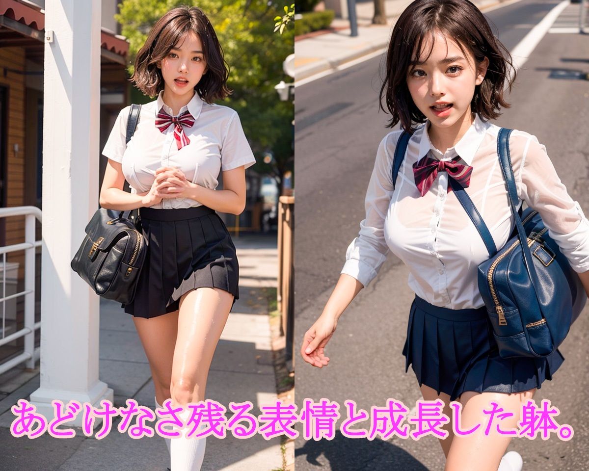 女子校生制服コレクションショートヘアフェラおっぱいちょい増し_3